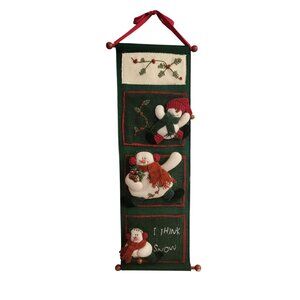 VTG Dan Dee Collectors Choice Holiday Wall Hanging Snowman Design 3D Accents Gre